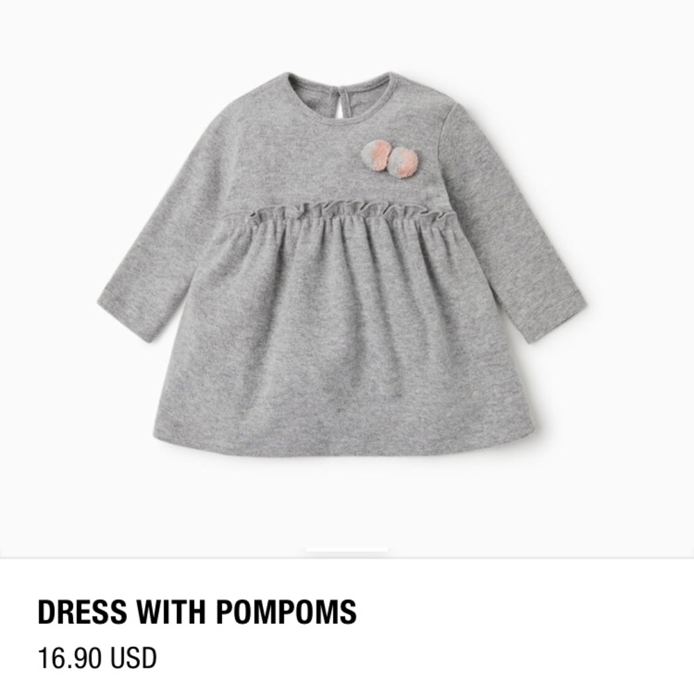Zara Pompom baby dress